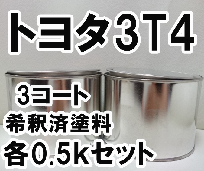 ◇ トヨタ3T4　塗料　3コート　希釈済　ピンクサファイア　モモタロウ　クラウンアスリート　カラーナンバー　カラーコード　3T4