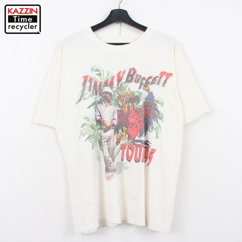 おしゃれ人気 90s ジミー バフェット Jimmy Buffett Domino College Summer Session Tour 1995 バンドｔシャツ 古着 メンズ ホワイト オンラインストア限定 Scsport Ba