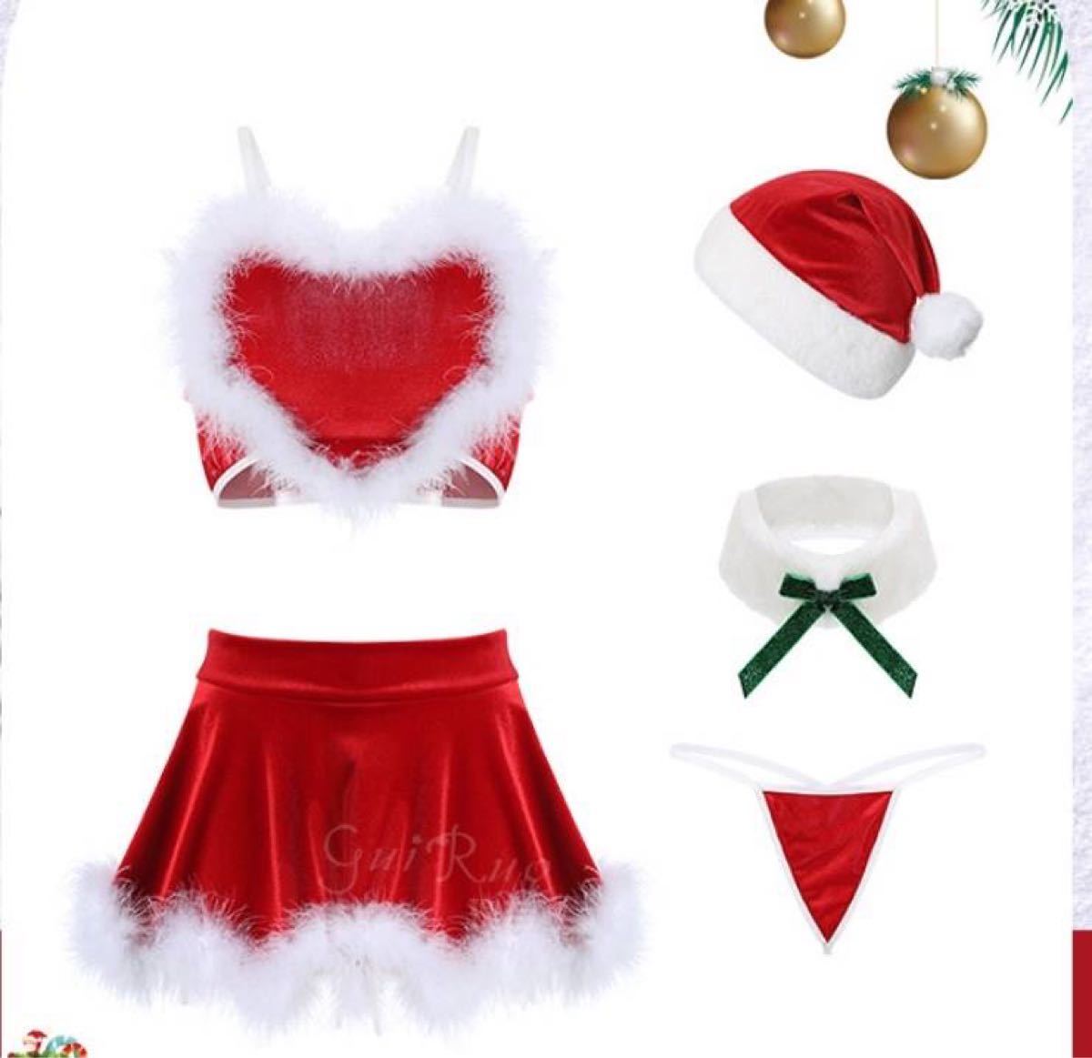 数量限定　セクシー　サンタ　コスプレキャバ嬢 ミニワンピース ナイトドレス　クリスマス　パーティ衣装