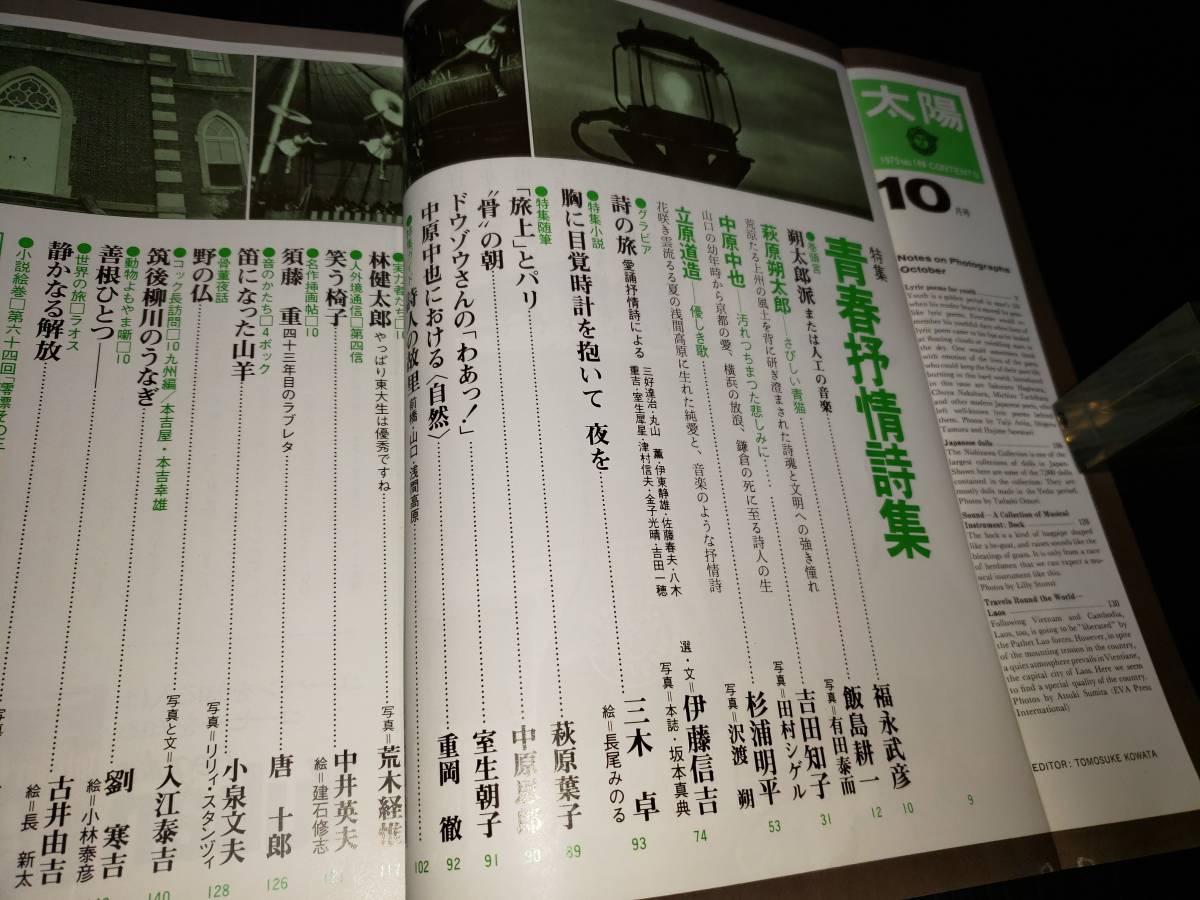 昭和50年9月12日発行 平凡社 太陽 特集 青春抒情詩集 昭和レトロ 古雑誌 古書 古本_画像3