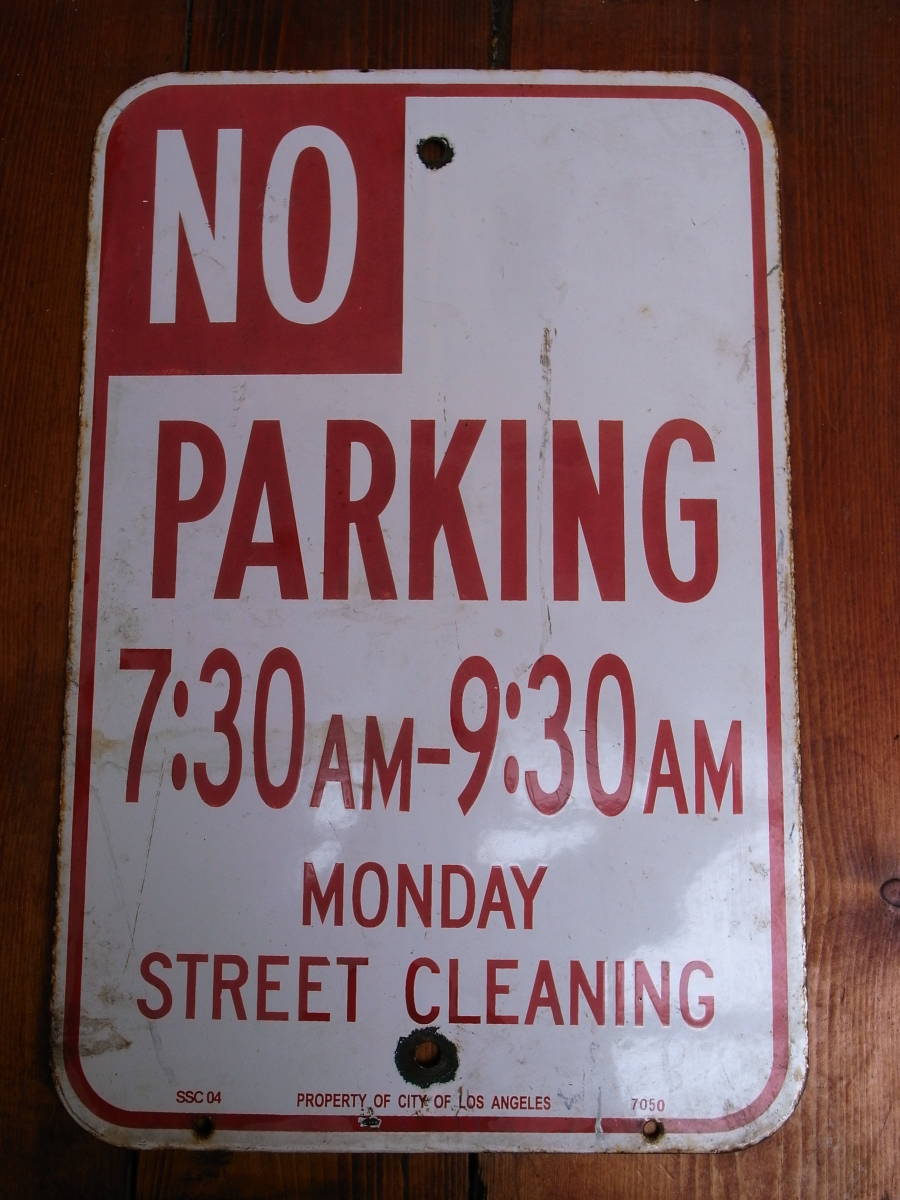 ★　USA　ビンテージ　コレクティブル　NO PARKING los Angels street SIGN /CITY OF LOS ANGELS ★_画像9