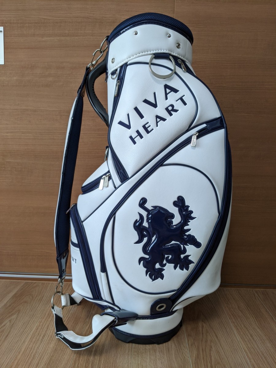期間限定値下げ】VIVA HEART キャディバッグ White × Navy rotondaro