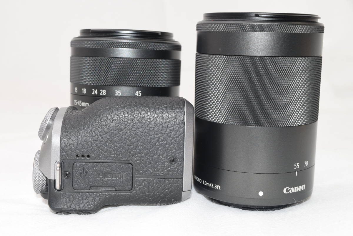 綺麗な展示品 Canon EOS M6 Mark II ダブルズームキット ブラック 小型・軽量・高画質・高機能 4K動画 安心の1年保証付 元箱一式