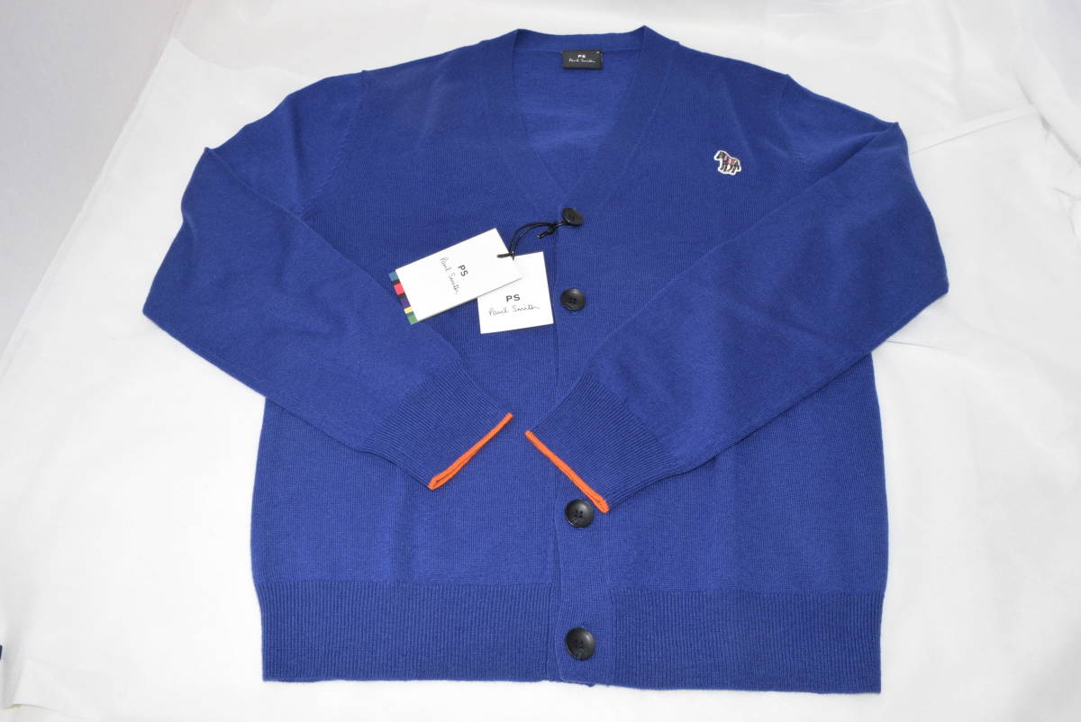 ☆新品未使用☆Paul Smith ゼブラ ワンポイント カーディガン ☆ブルー