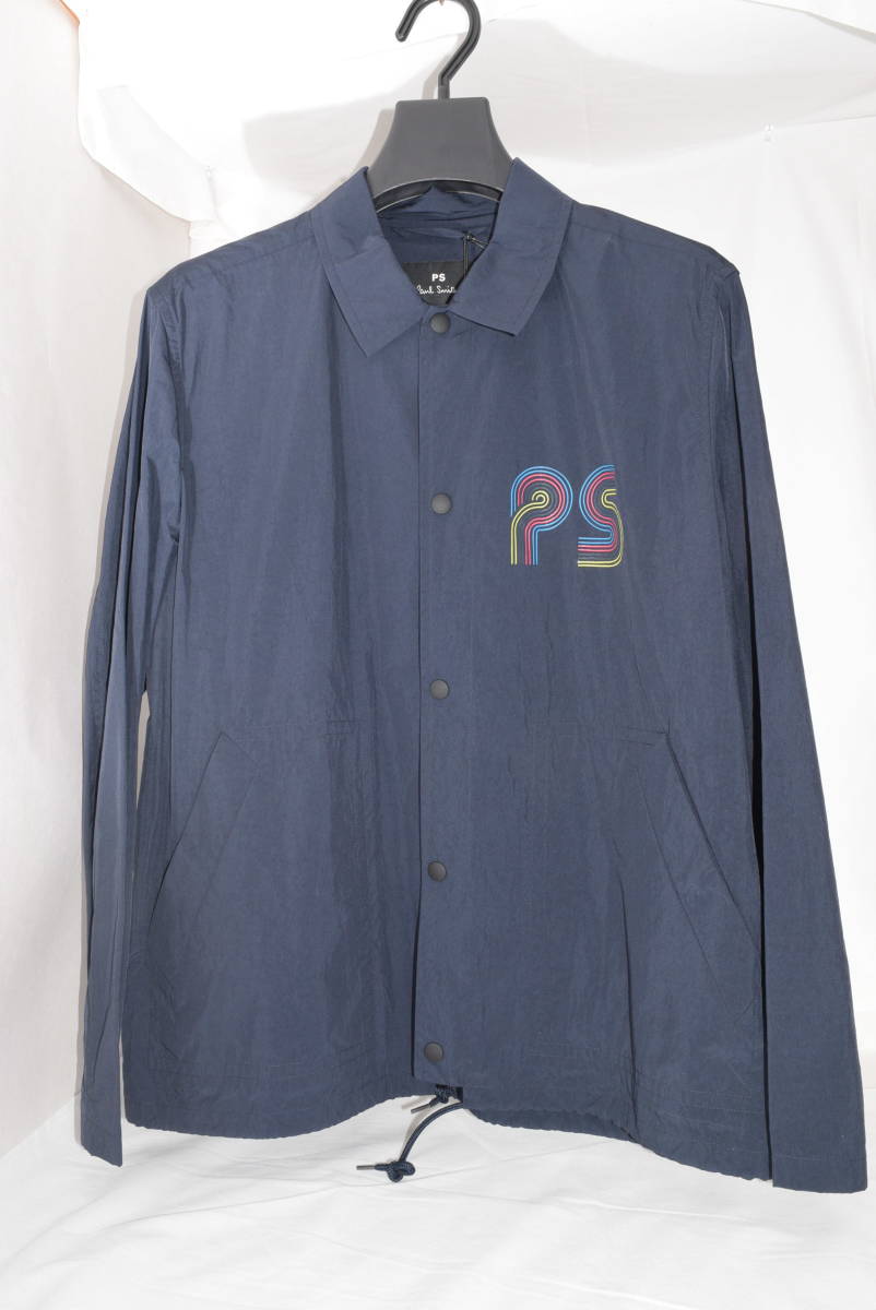 ☆新品未使用☆Paul Smith PS LOGO COACH ナイロン ジャケット☆ネイビー☆Lサイズ 肩幅47㎝ 身幅55㎝ 着丈68㎝ 袖丈62㎝☆定価39,600円_画像4