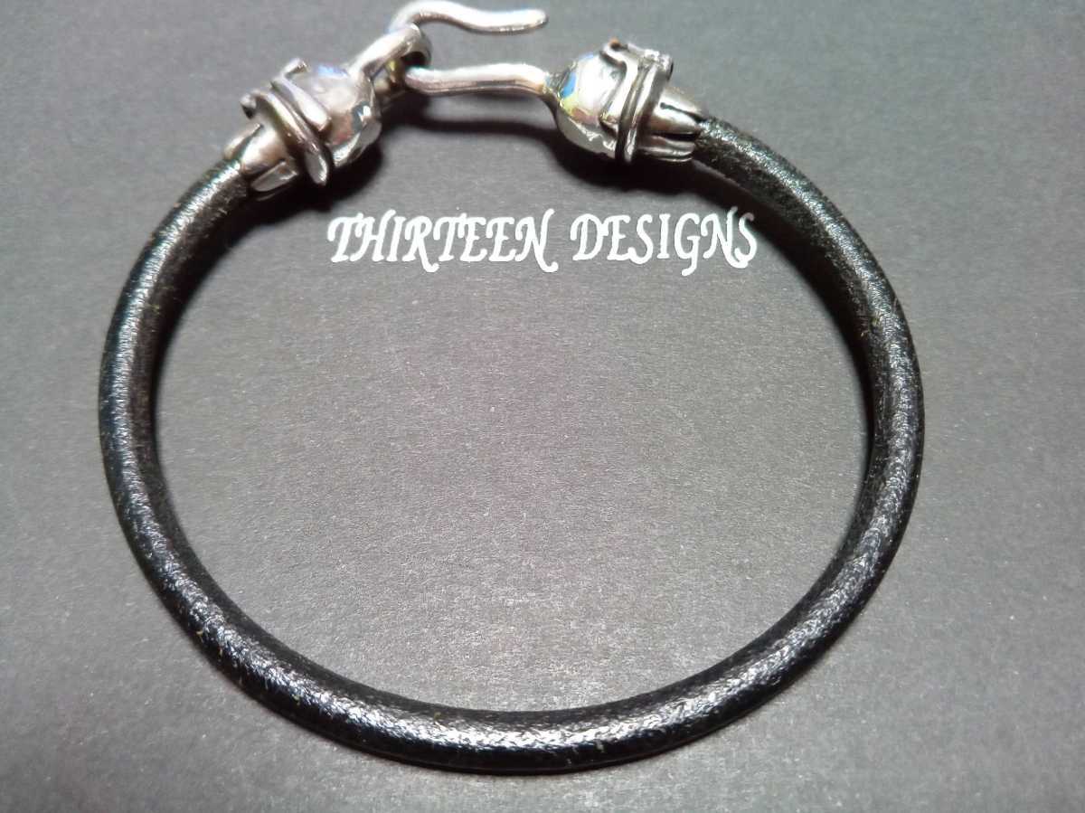 THIRTEEN DESIGNS KBA-1 SKULL HOOK LEATHER BRACELETサーティーン