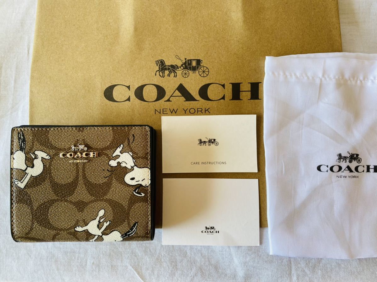 新品未使用 コーチ COACH×PEANUTS 二つ折り財布 シグネチャー ウィズ
