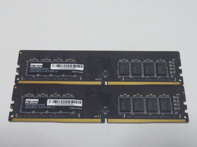 メモリ デスクトップ用 KLEVV DDR4-2400 PC4-19200 16GBx2枚 合計32GB IM4AGU88N24-FFFHAD 起動確認済みです