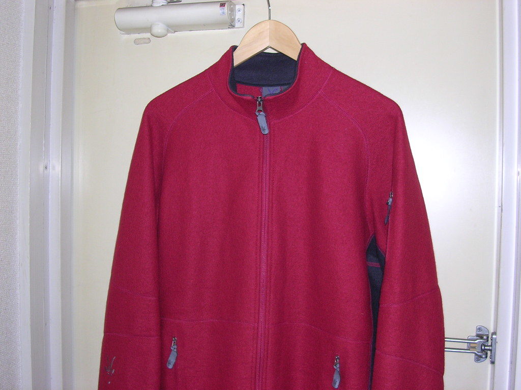 00s USA製 アイベックス IBEX 圧縮ウールジャケット L 暗めの赤/グレー vintage old_画像1