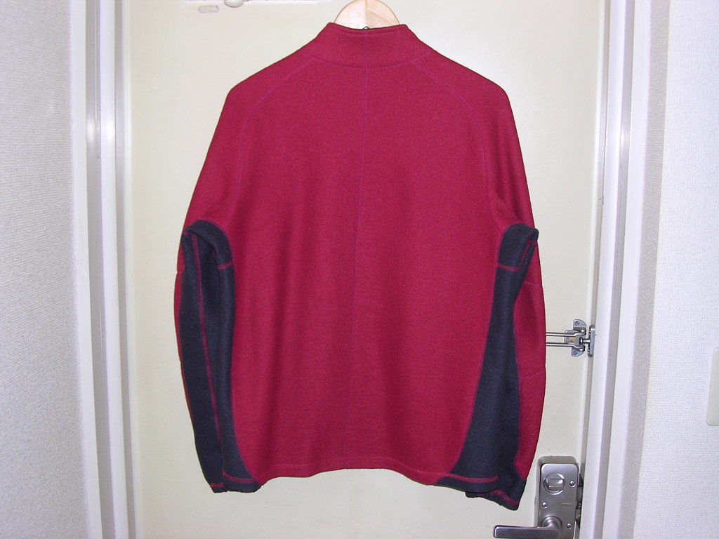 00s USA製 アイベックス IBEX 圧縮ウールジャケット L 暗めの赤/グレー vintage old_画像6