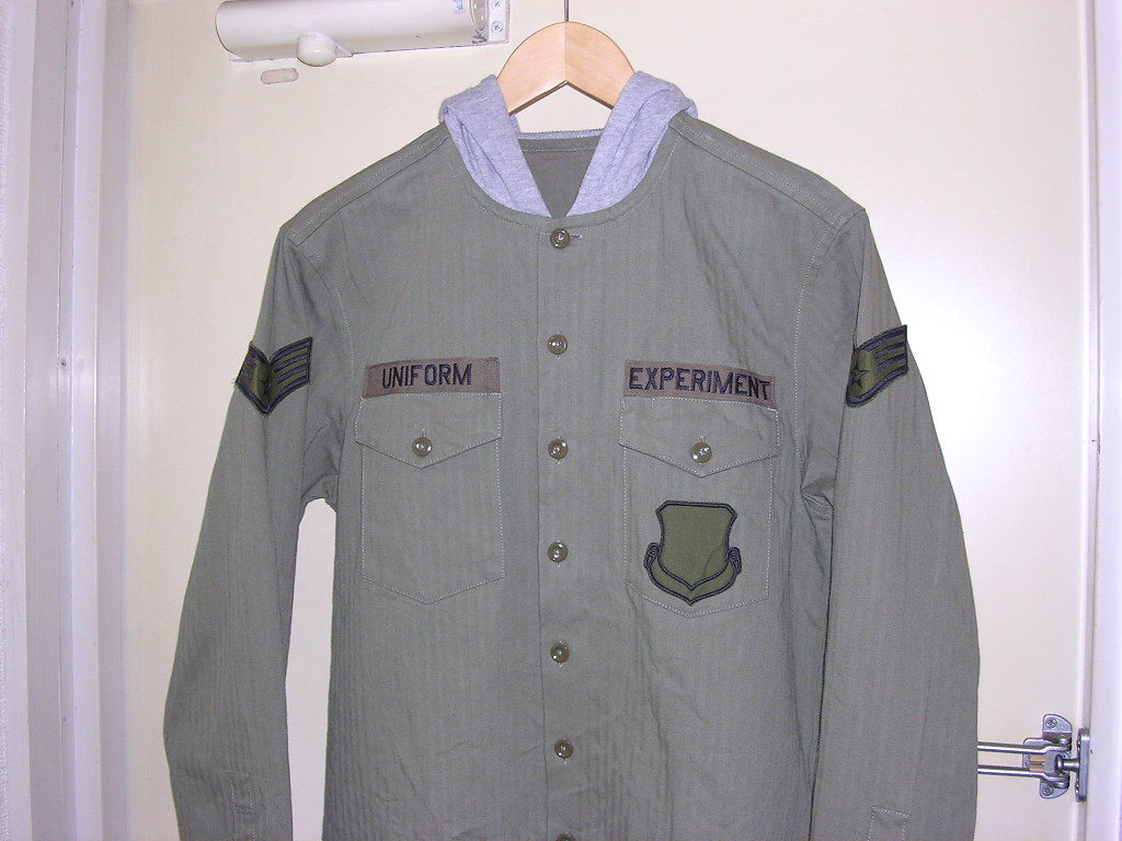 2016年 ユニフォーム エクスペリメント uniform experiment フード付き HBT ミリタリー シャツ ジャケット 1 ソフ sophnet fcrb fragment_画像1