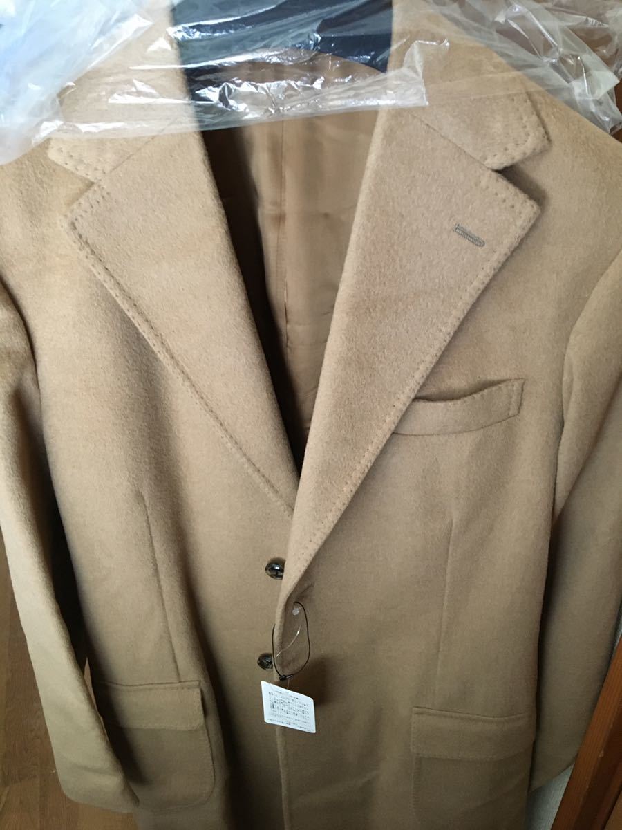 新品 BARBA バルバ Loro Piana bactrian キャメルヘアー チェスター フィールド コート ベージュ スーツ 生地 ポロ ウール カシミヤ ポロ_画像9