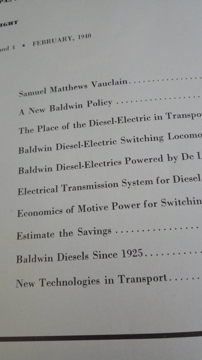 BALDWIN社 月刊 蒸気機関車 LOCOMOTIVES ディーゼル機関車への転換 1940年2月刊_画像2