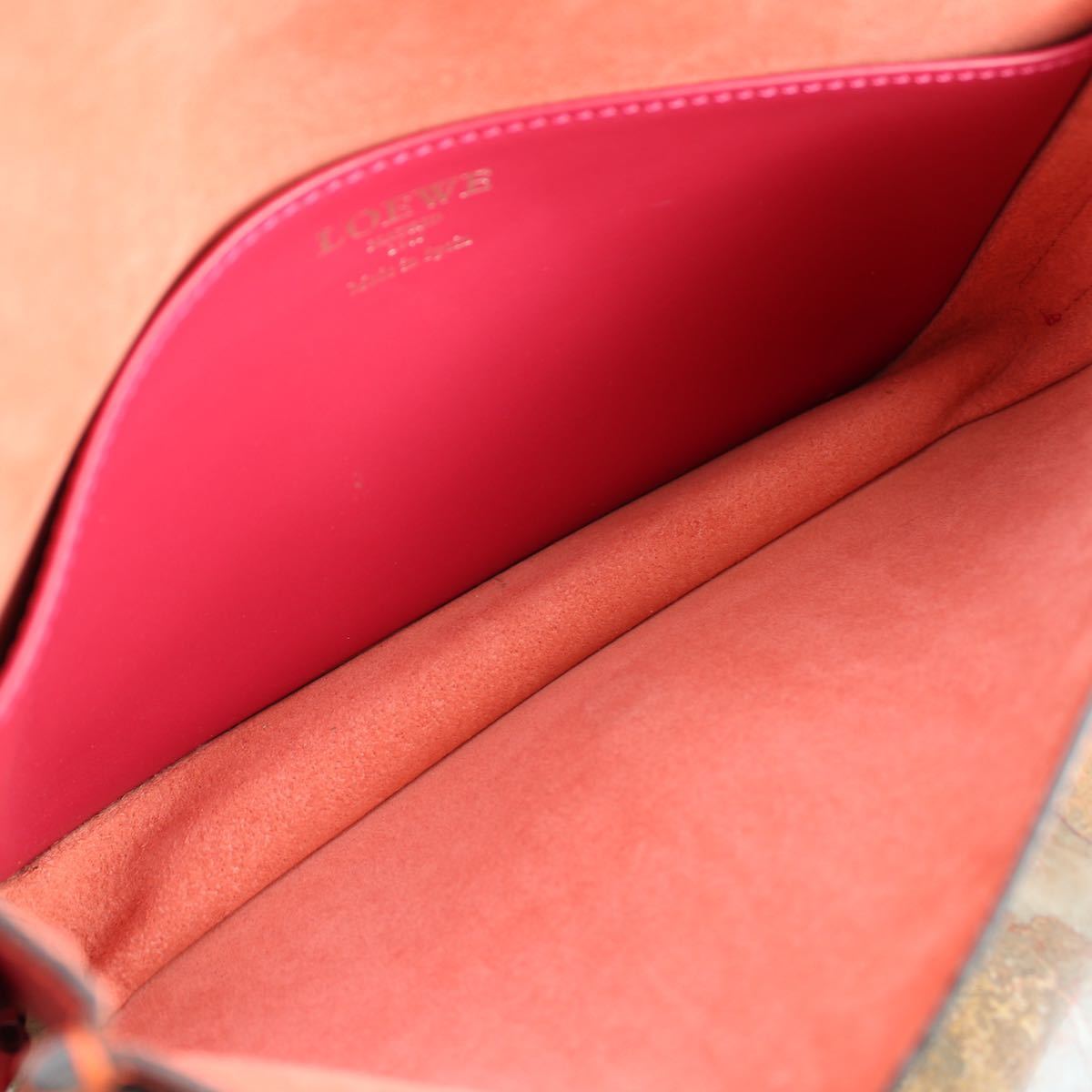 LOEWE ANAGRAM PATTERNED EMBOSSED LEATHER SHOULDER BAG MADE IN