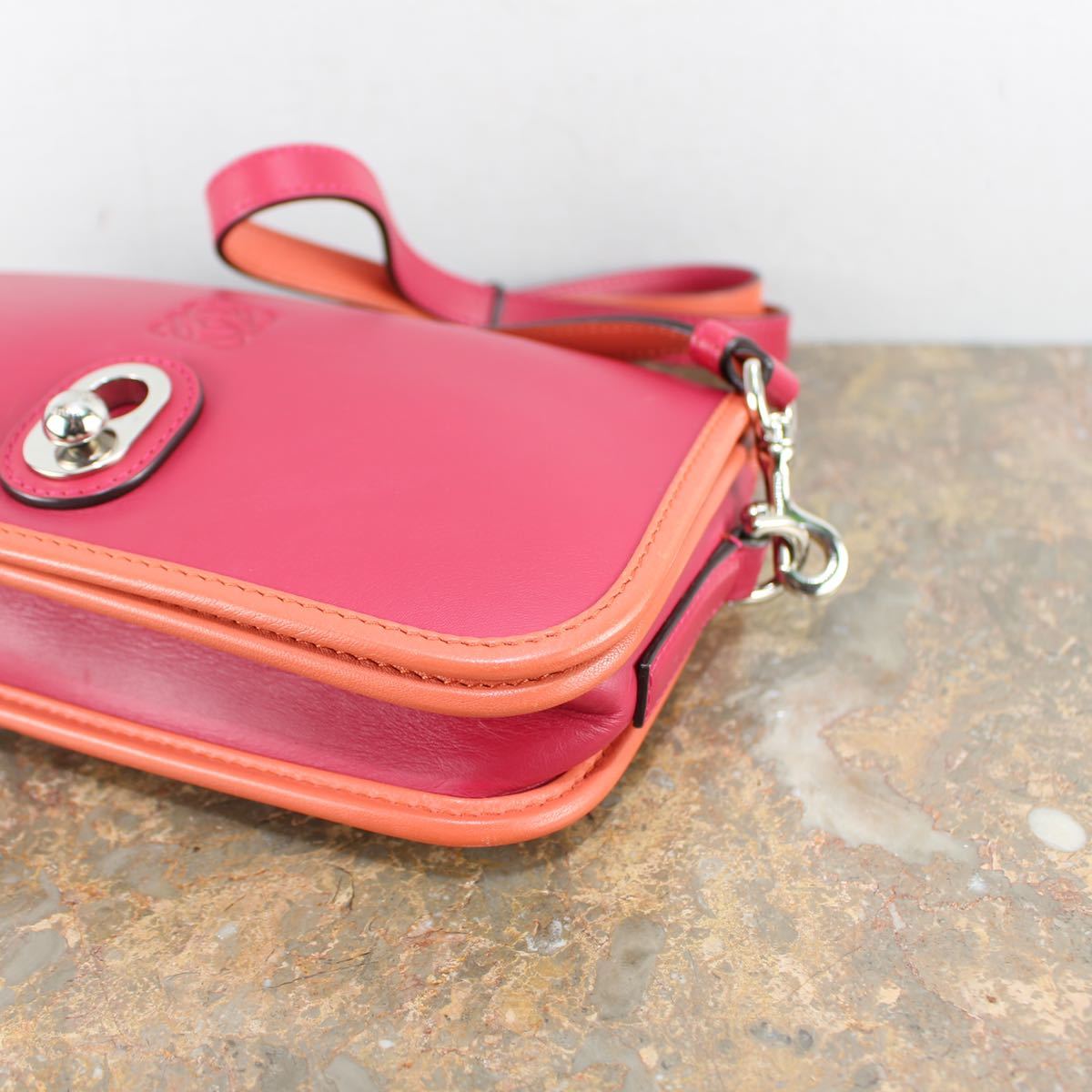 LOEWE ANAGRAM PATTERNED EMBOSSED LEATHER SHOULDER BAG MADE IN