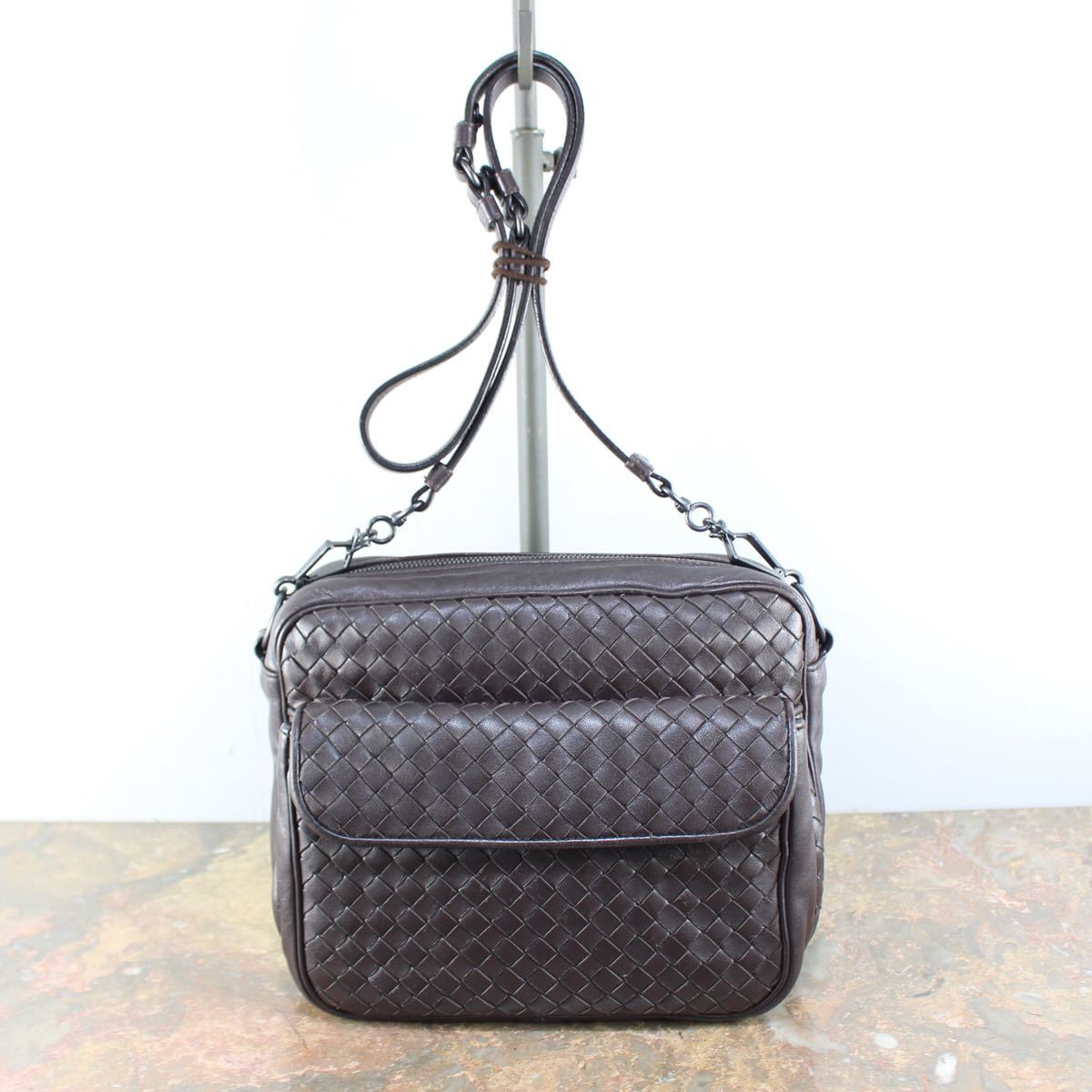 BOTTEGA VENETA MESH LEATHER SHOULDER BAG MADE IN ITALY/ボッテガ