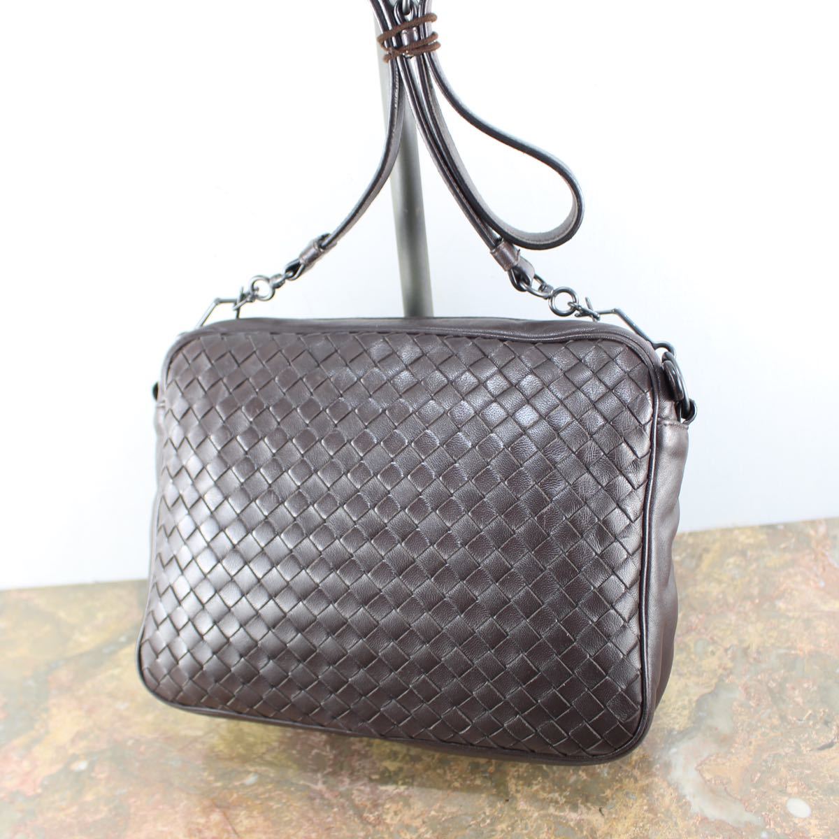 BOTTEGA VENETA MESH LEATHER SHOULDER BAG MADE IN ITALY/ボッテガ