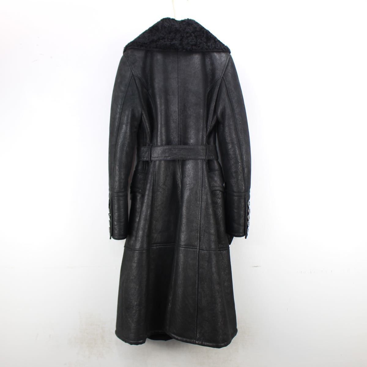 BURBERRY PRORSUM MOUTON LONG BELTED COAT MADE IN ITALY/バーバリープローサムムートンロングベルテッドコート_画像4