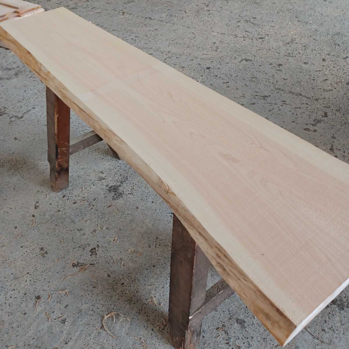 国産ひのき 耳付板 A-713【150×32.6~38×3.5cm】 テーブル カウンター