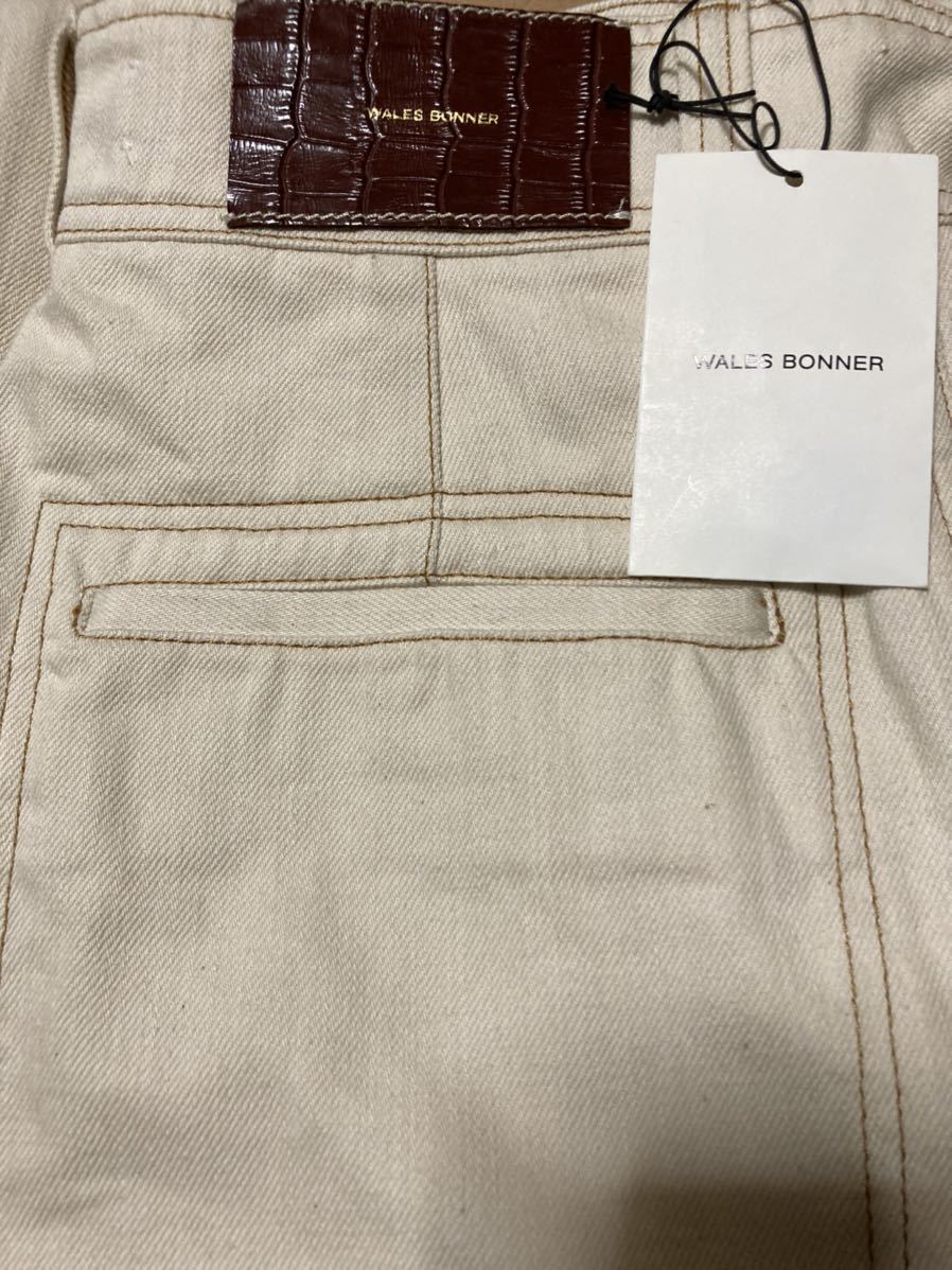 新品 WALES BONNER クワクワークウエアジーンズ デニム アイボリー
