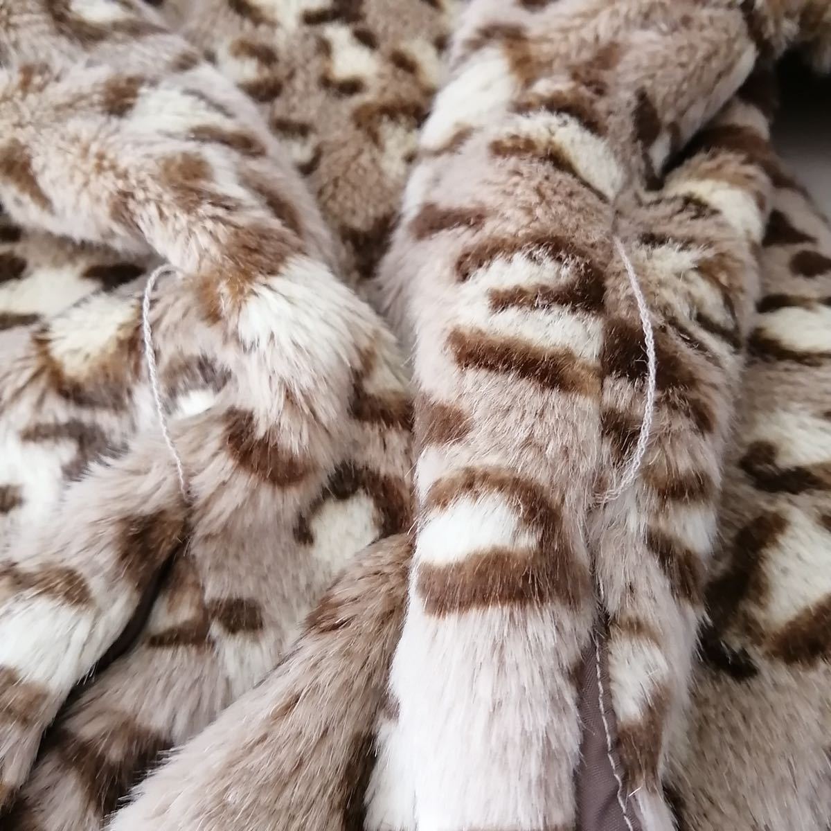  beautiful goods LADY MADEretimeido fake fur coat Leopard beige × Brown F