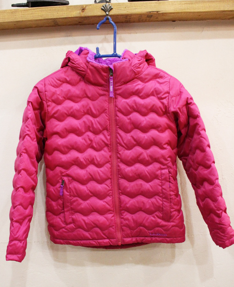 C17*L.L.Bean/ L e ruby nDOWNTEK Kids cotton inside down light jacket purple series S8 size for girl outer protection against cold USED *