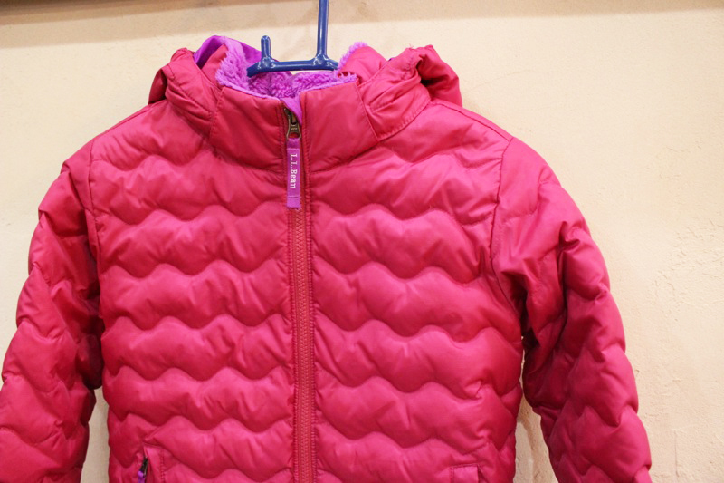 C17*L.L.Bean/ L e ruby nDOWNTEK Kids cotton inside down light jacket purple series S8 size for girl outer protection against cold USED *