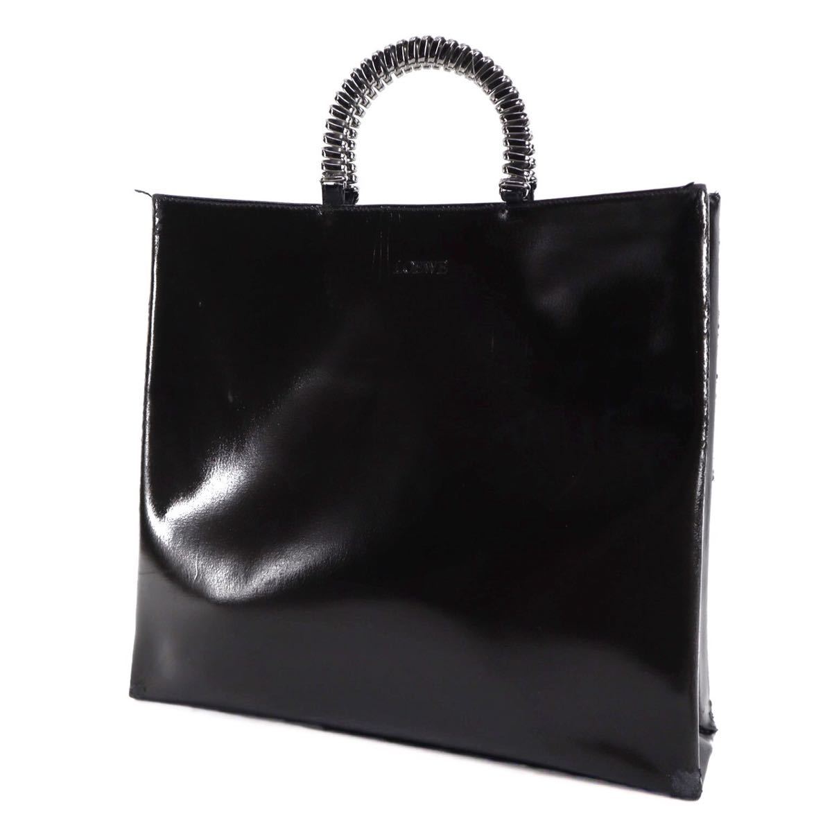 LOEWE ロエベ トートバッグ ハンドバッグ ハンドル金具 エナメル