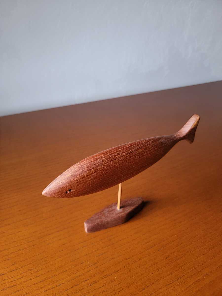 最新 アンティーク 置物 オブジェ 魚型 チーク 木製 モダン ミッド 