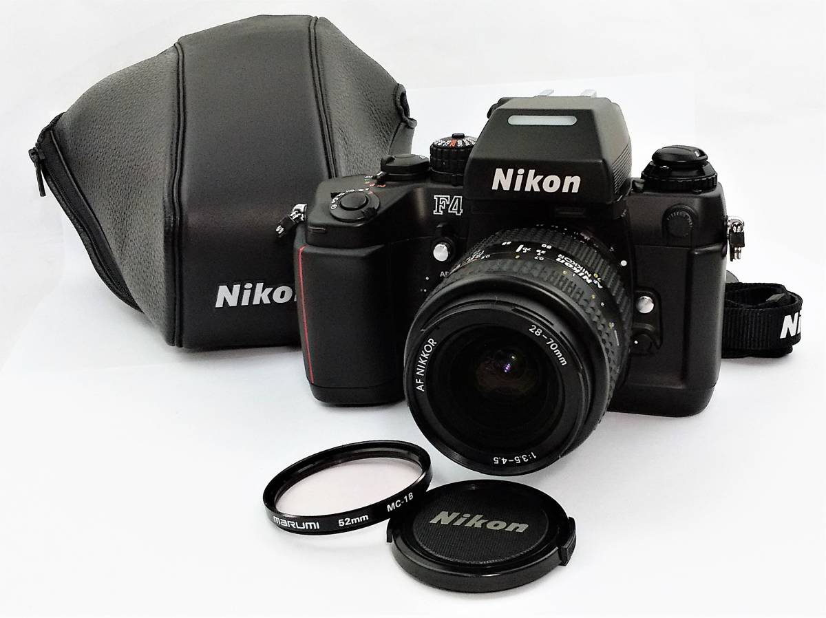 再入荷】 K/ Nikon F4 AF カメラ 1214-1 フィルム 1:3.5-4.5 + CF-41B 一流メーカー商品 Nikon F4S レンズセット NIKKOR 28-70mm 3.5-4.5D フィルムカメラ