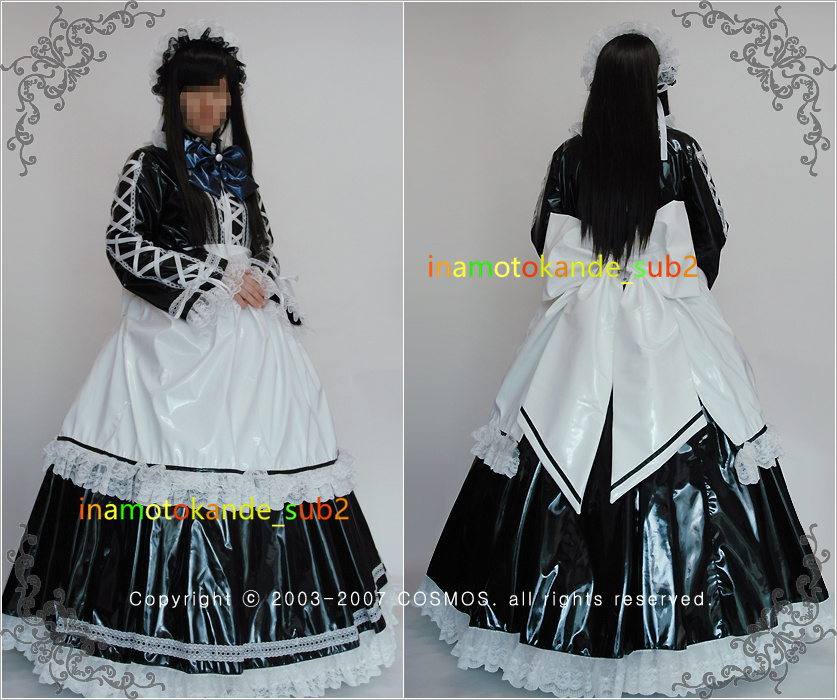 海外最新 オリジナルメイド服ー カテゴリ：オリジナル 黒/ブラック 光沢エナメルコスプレ衣装 コスプレ衣装