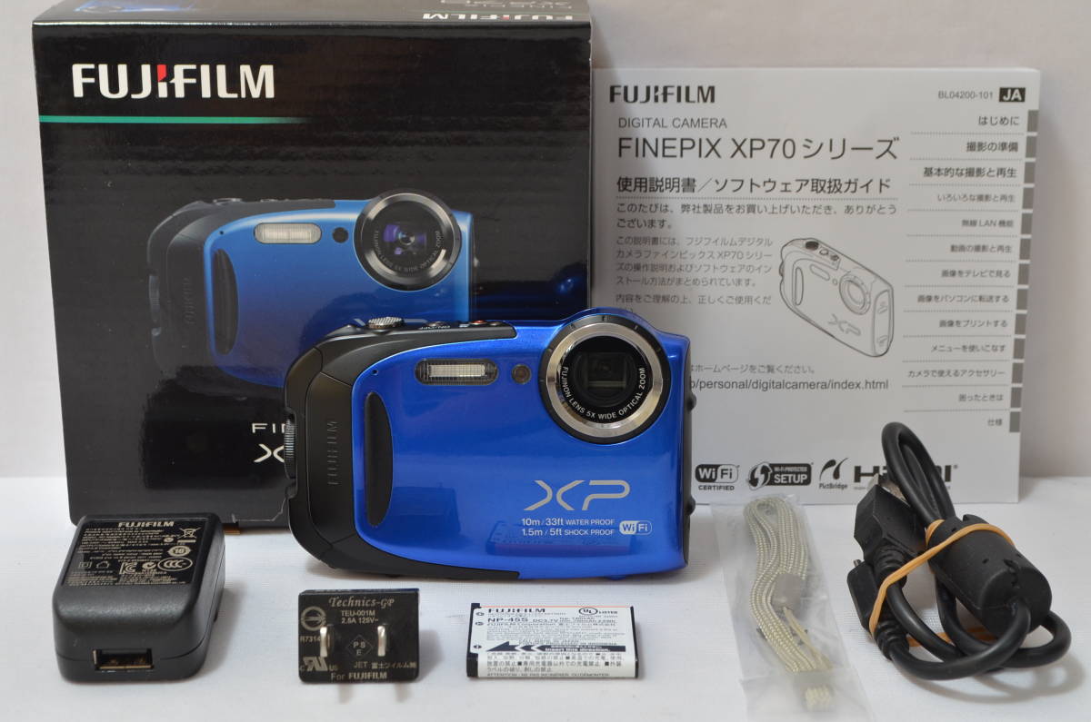 人気色 FUJIFILM デジタルカメラ XP70BL ブルー F FX-XP70 BL | sucla.cv