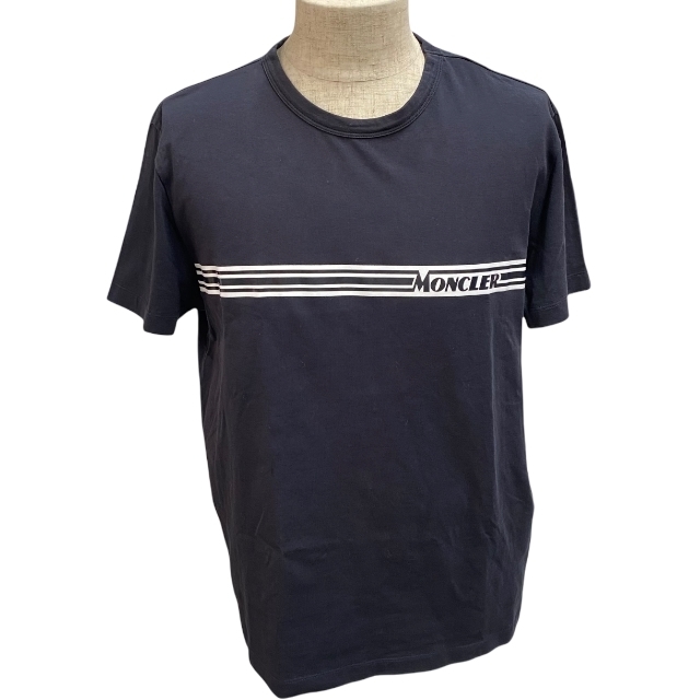 MONCLER モンクレール 8390T MAGLIA T-SHIRT トップス 半袖 Tシャツ ロゴ ネイビー コットン [サイズ XL]_画像1