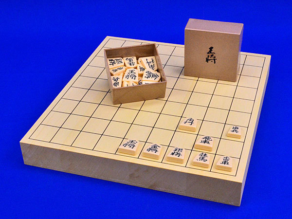将棋セット ヒバ1寸5分卓上将棋盤セット(プラ将棋駒王将) ※緻密な木目