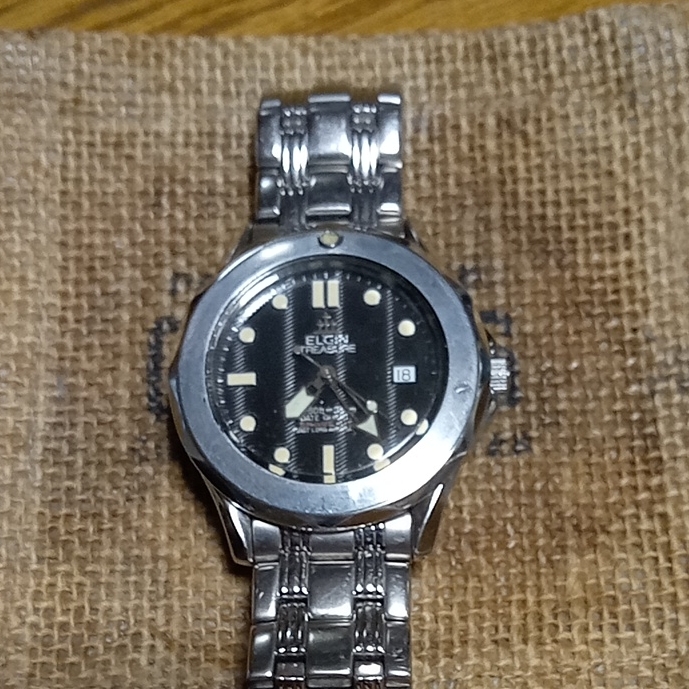 エルジン　腕時計　FK323 ELGIN/エルジン】 FK-343-P デイト ストーン入 腕時計 GP