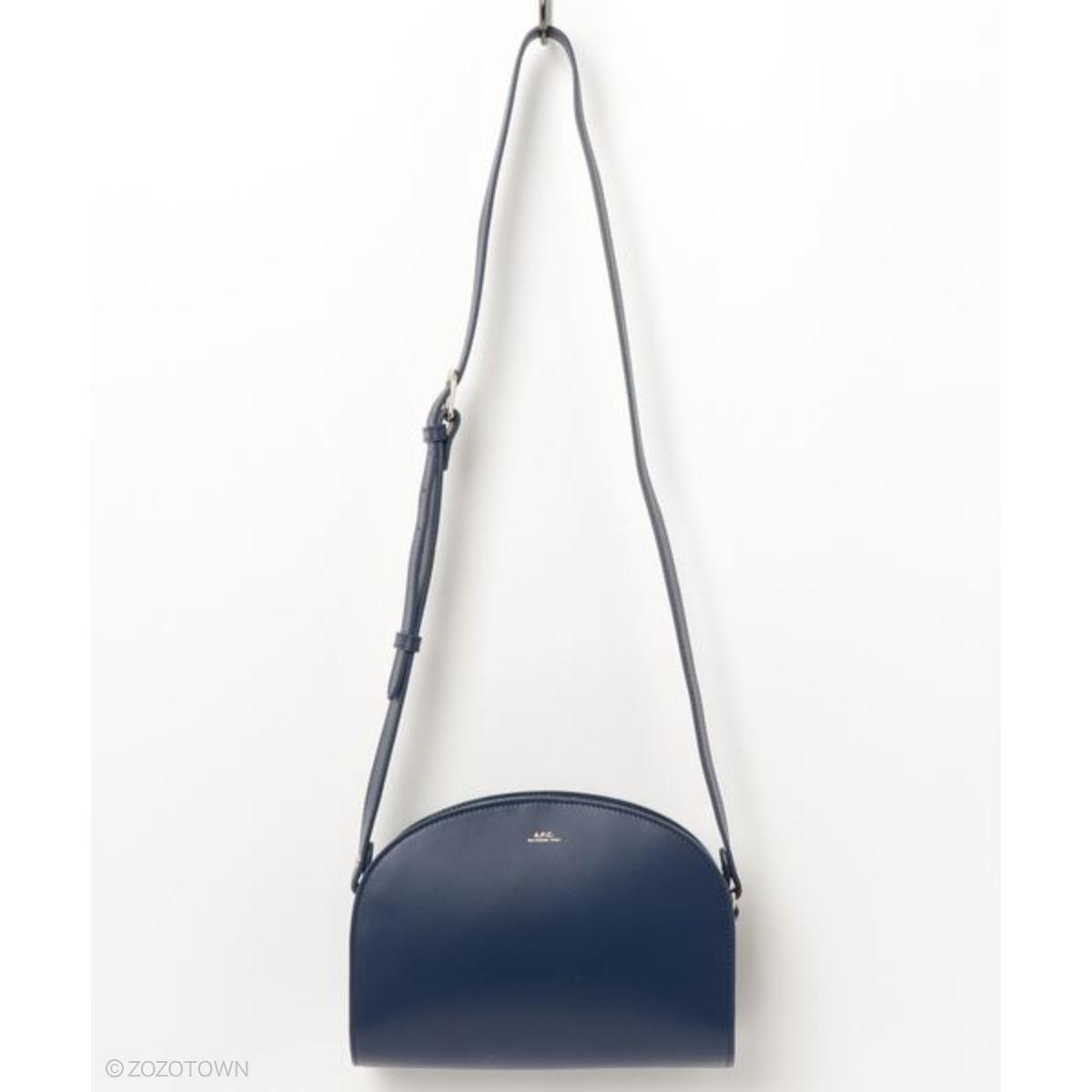 A P C 】 ハーフムーン ショルダーバッグ 牛革 ベイビーSac Demi-lune
