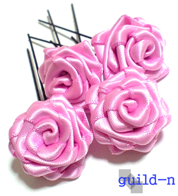 guild-n★ピンク薔薇Uピン4本セット☆巻きバラ★結婚式に_画像1