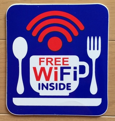 /防水素材 フリー WIFI ステッカー セット 業務用 FREE WIFI 店頭用 販促品 ワイファイ カフェ 飲食店 休憩スペース 道の駅 ホテル TSS-15_画像2