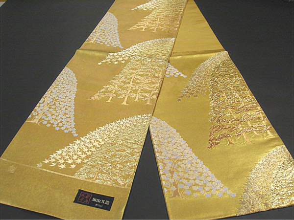 大幅値下げ　未仕立 西陣引箔袋帯 花鳥風月 日本画家 加山又造 じゅらく謹製_画像3