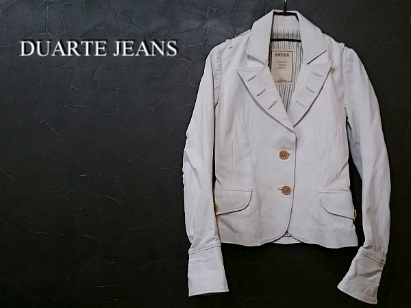 NYファッション DUARTE JEANS レザーテーラードジャケット XS 白_画像1