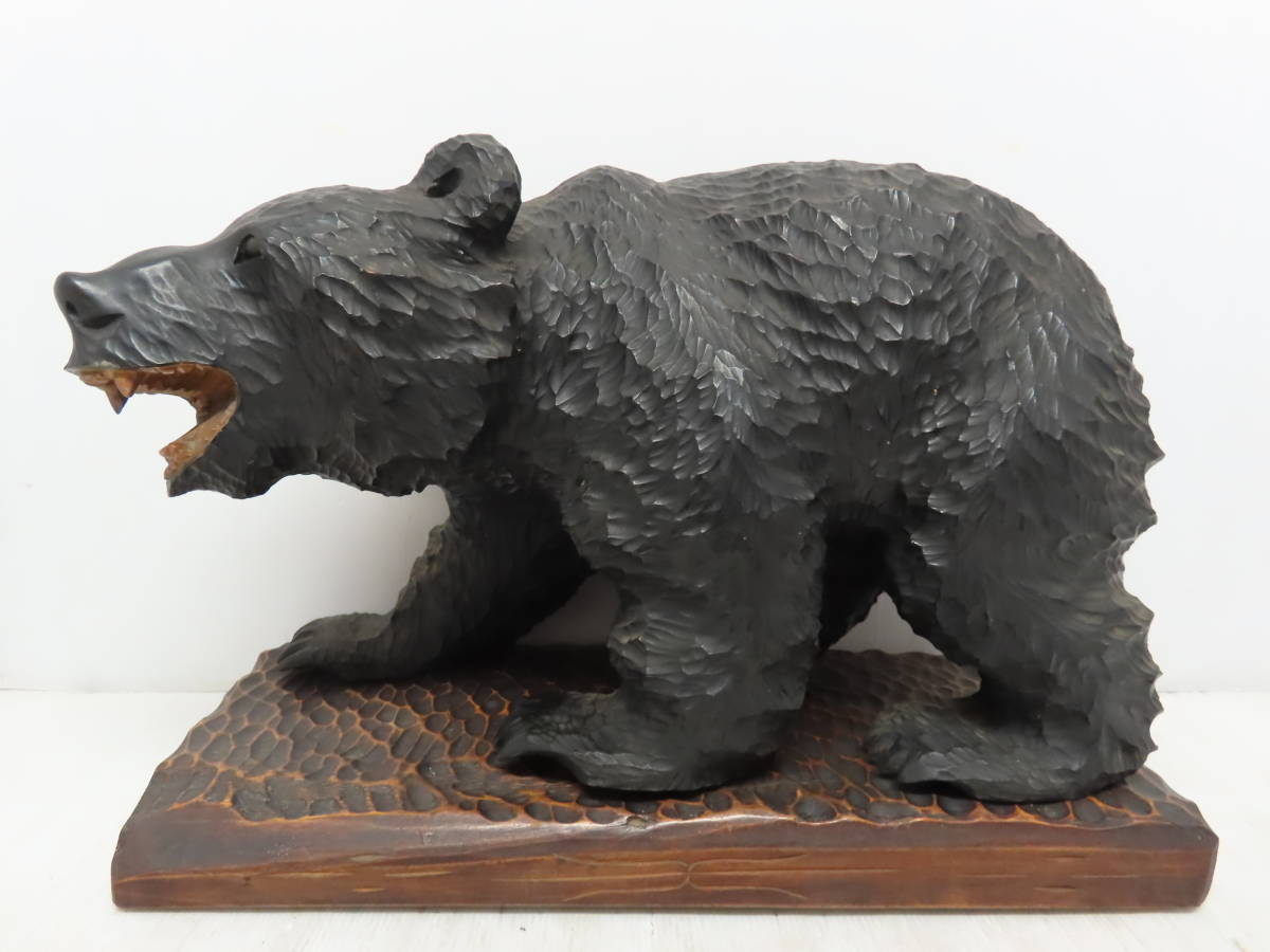 間見谷喜文作 木彫り 熊の置物 オブジェ 高さ36cm 9.5kg zonamerahnews.com