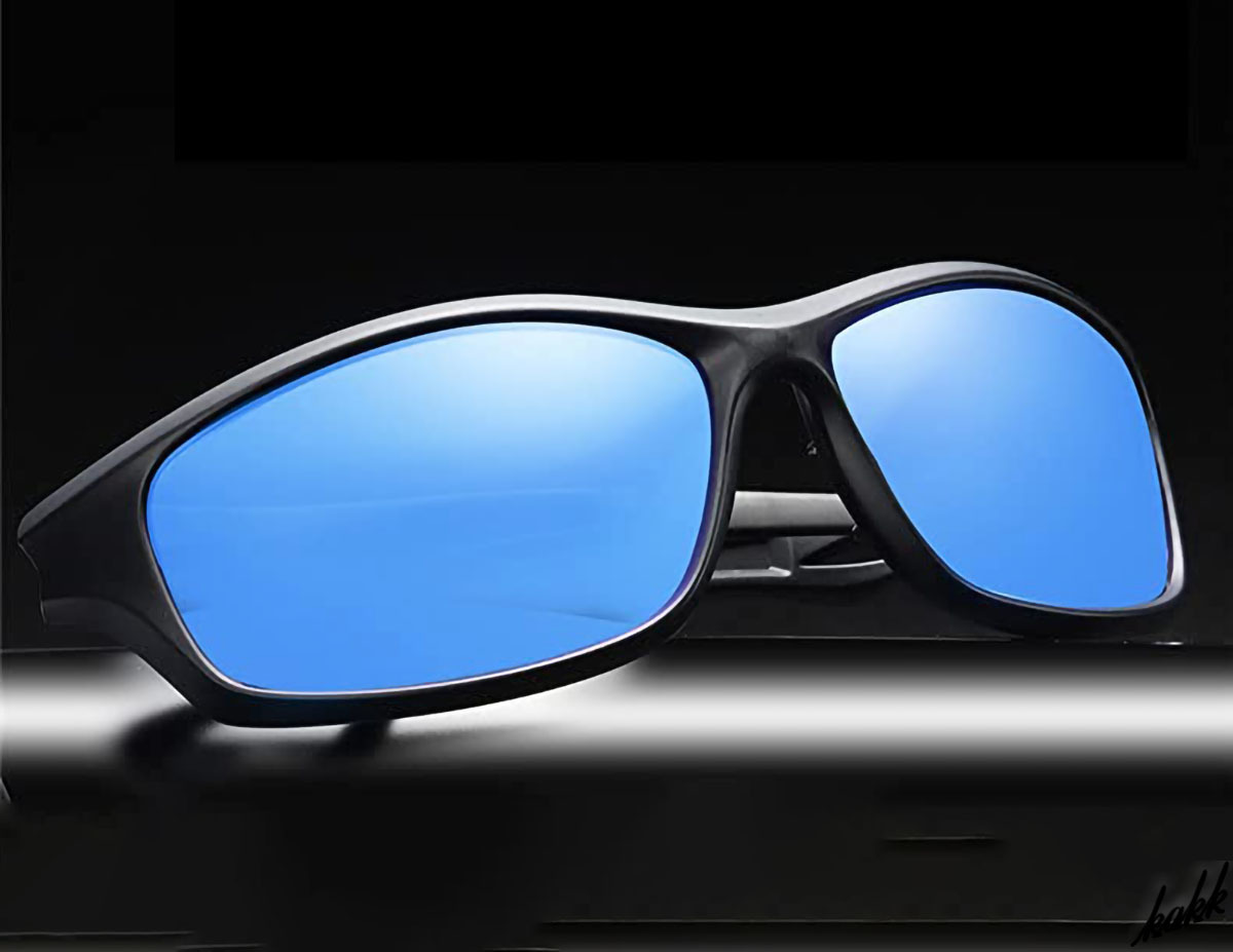 【超軽量フィット】 スポーツサングラス メンズ 偏光レンズ UVカット UV400 アウトドア ドライブ サイクリング マリン ブルーレンズ