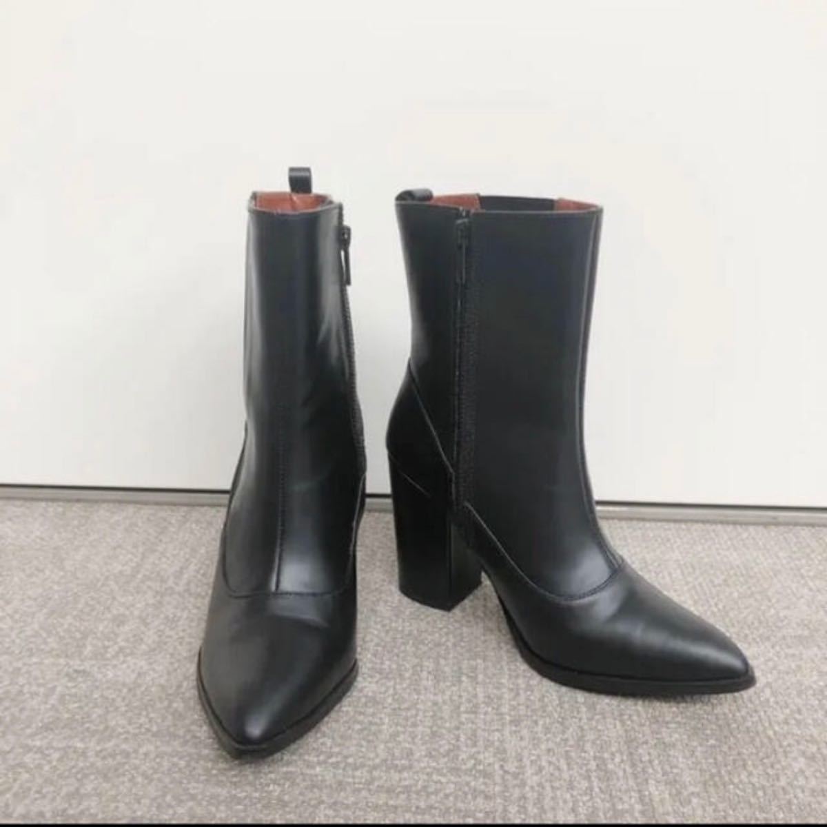 テレビで話題】 新品 ZARA 本革レザームートンブーツ 37 compoliticas.org