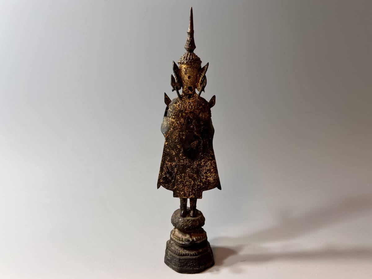 時代 泰国 仏教美術 金銅立像 / タイ 鍍金仏 金銅仏 西蔵 仏像 古銅