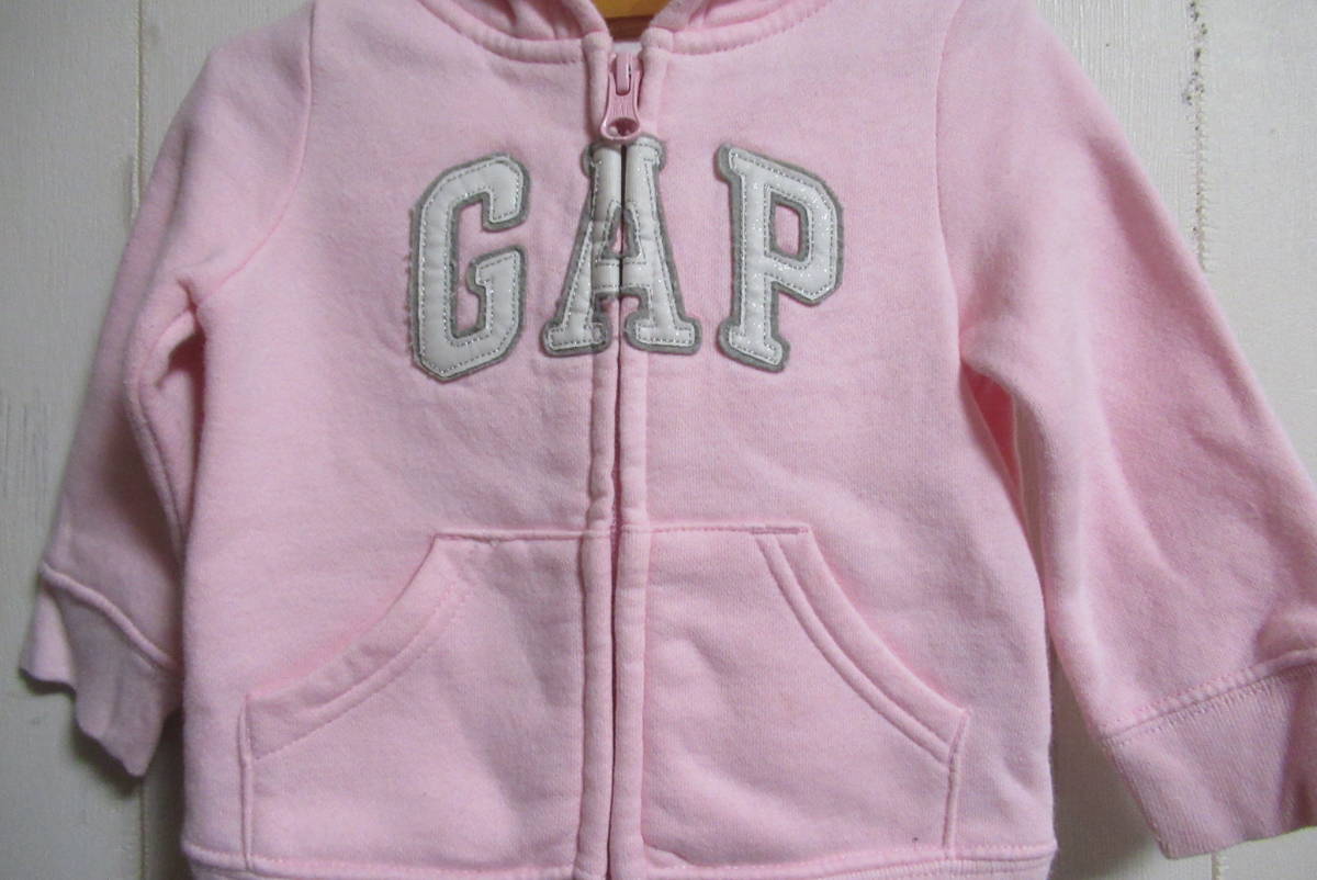 baby GAP★パーカー★７０★ピンク★コットン★美品_画像2