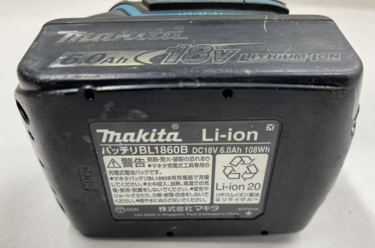 ★【売り切り！】Makita マキタ 18V 6.0Ah ディスクグラインダー 本体 GA402D + バッテリー BL1860B セット★_画像6