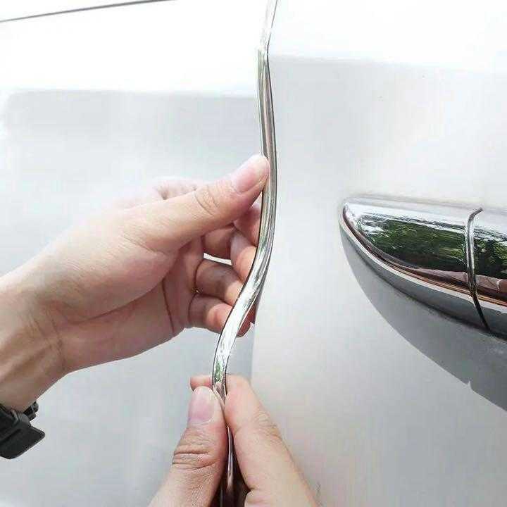 車ドアエッジモール セール 特集 ドレスアップ Pvc キズ防止 5m メッキ シルバー