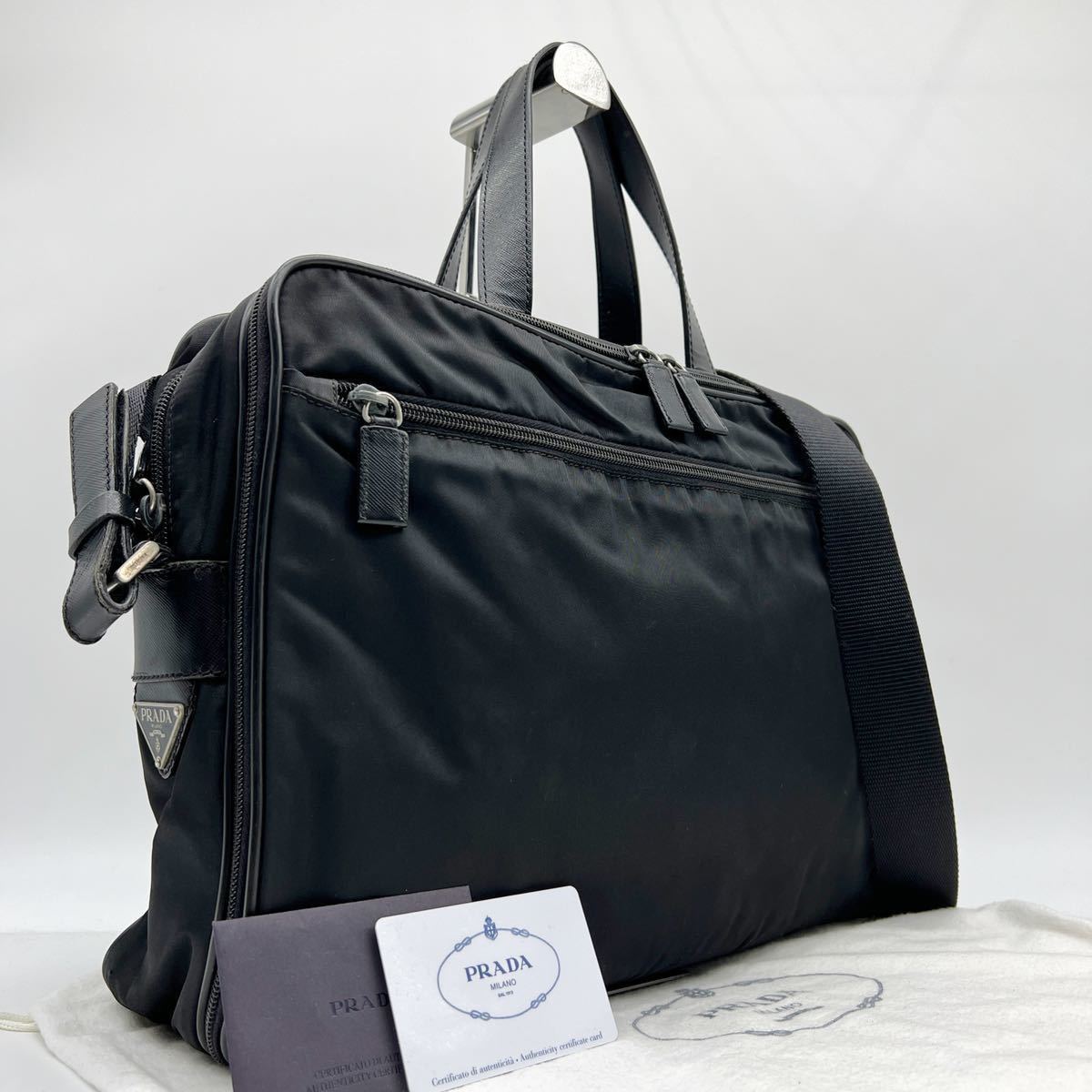 未使用級】 PRADA プラダ 2way ビジネスバッグ ブリーフケース