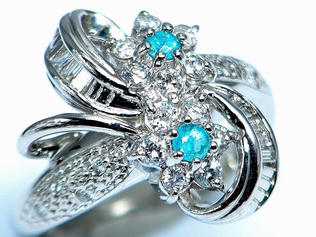 宝石屋本舗】ブラジル産天然パライバトルマリン0.16ct ダイヤモンド