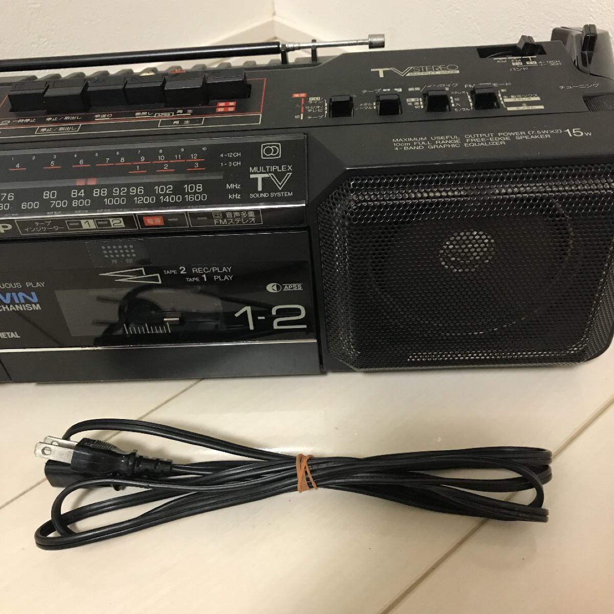 昭和アンティークSHARPツインカセットラジカセ訳あり品
